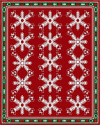 Red White Snowflake Medallion Rug