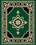 Emerald Green Floral Medallion Frame Rug