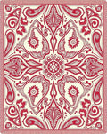 Crimson Floral Medallion Symmetry Rug