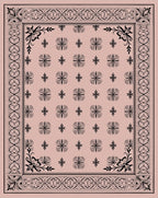 Subtle Pink Floral Butterfly Medina Rug