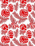 Crimson Berries and Evergreen Branches Rug