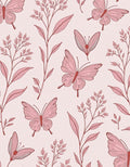 Pink Blush Butterfly Floral Meadow Rug