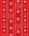 Festive Red White Snowflake Stripe Rug