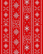Festive Red White Snowflake Stripe Rug