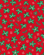 Festive Green Holly Leaf Collage Rug