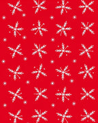 Crimson White Snowflake Cluster Accents Rug