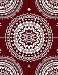 Crimson White Intricate Mandala Rug