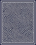 Navy White Geometric Maze Rug
