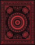 Crimson Intricate Mandalas Bordered Rug