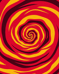 Crimson Yellow Swirling Vortex Rug