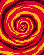Crimson Yellow Swirling Vortex Rug