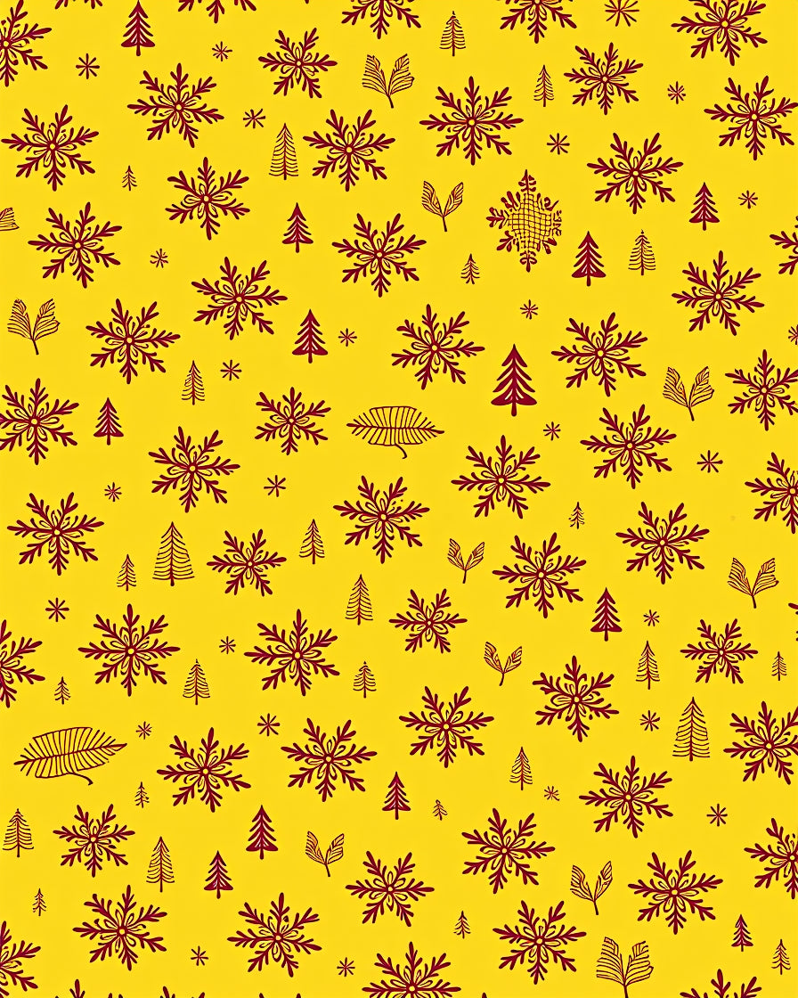 Crimson Snowflake Pine Tree Medley Rug