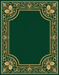 Elegant Emerald Gold Floral Border Rug