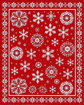 Winterscape Red Snowflake Medley Rug