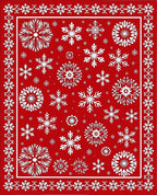 Winterscape Red Snowflake Medley Rug
