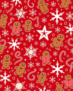 Red Gingerbread Snowflakes Candy Canes Star Rug