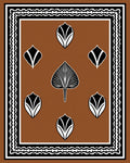 Rich Brown Botanical Leaf Arrangement Rug