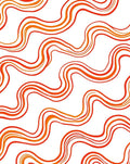 Vibrant Orange Wavy Ribbon Rug