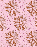 Coral Pink Botanical Burst Rug