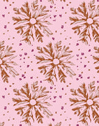 Coral Pink Botanical Burst Rug
