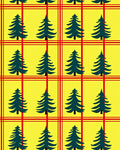 Forest Green Christmas Trees Red Plaid Rug