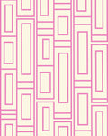 Cream Pink Geometric Rectangular Overlay Rug