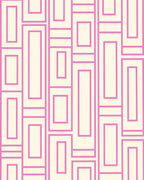 Cream Pink Geometric Rectangular Overlay Rug