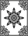 Black White Floral Medallion Border Rug