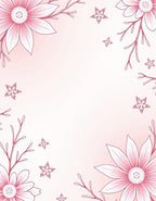 Coral Pink Floral Branch Border Rug