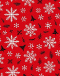Crimson Snowflake Pine Sprig Yuletide Rug