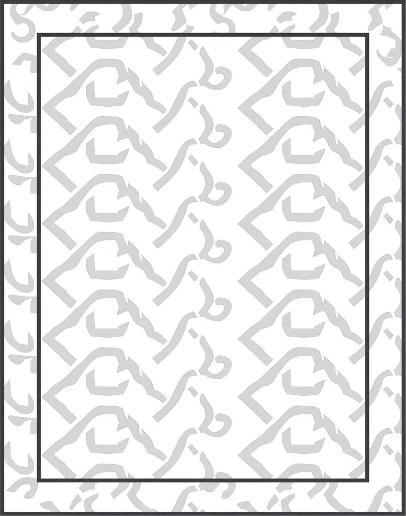 Geometric Gray Repeating Chevron Rug