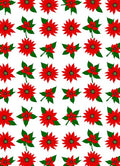 Festive Red Poinsettia Garland Rug
