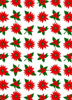 Festive Red Poinsettia Garland Rug