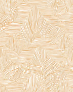 Golden Orange Abstract Line Overlay Rug