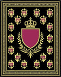 Regal Black Gold Emblem Shield Rug