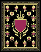 Regal Black Gold Emblem Shield Rug