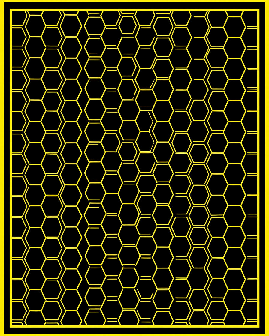 Bold Yellow Hexagon Grid Rug