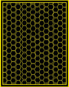 Bold Yellow Hexagon Grid Rug