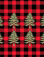 Red Black Buffalo Plaid Pine Tree Rug