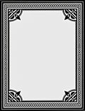 Black White Geometric Celtic Knot Border Rug