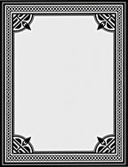 Black White Geometric Celtic Knot Border Rug