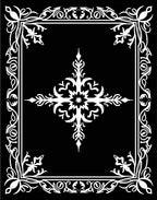 Vintage White Floral Filigree Frame Rug