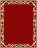 Crimson Red Floral Border Rug