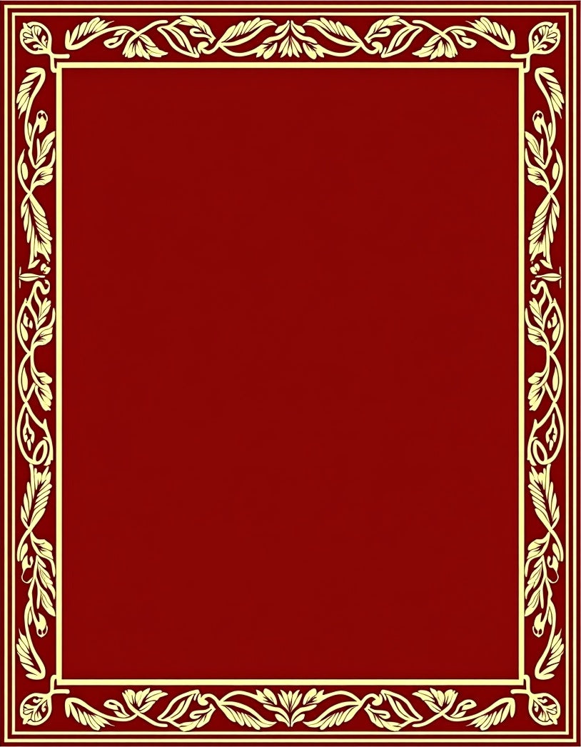 Crimson Red Floral Border Rug