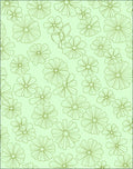 Pale Green Outline Daisy Field Rug