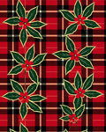 Plaid Red Holly Floral Radiance Rug