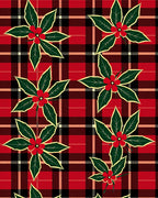 Plaid Red Holly Floral Radiance Rug