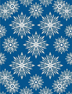 Classic White Snowflake Blue Background Rug