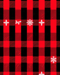 Red Black Buffalo Plaid Snowflakes Rug