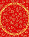 Golden Floral Medallion Red Rug